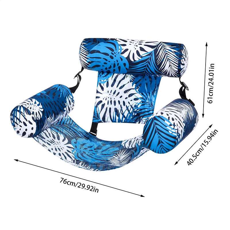 Inflatable Pool Hammock Float — Foldable Water Lounge Chair & Recliner for Adults | Blue & Green - BsBuy