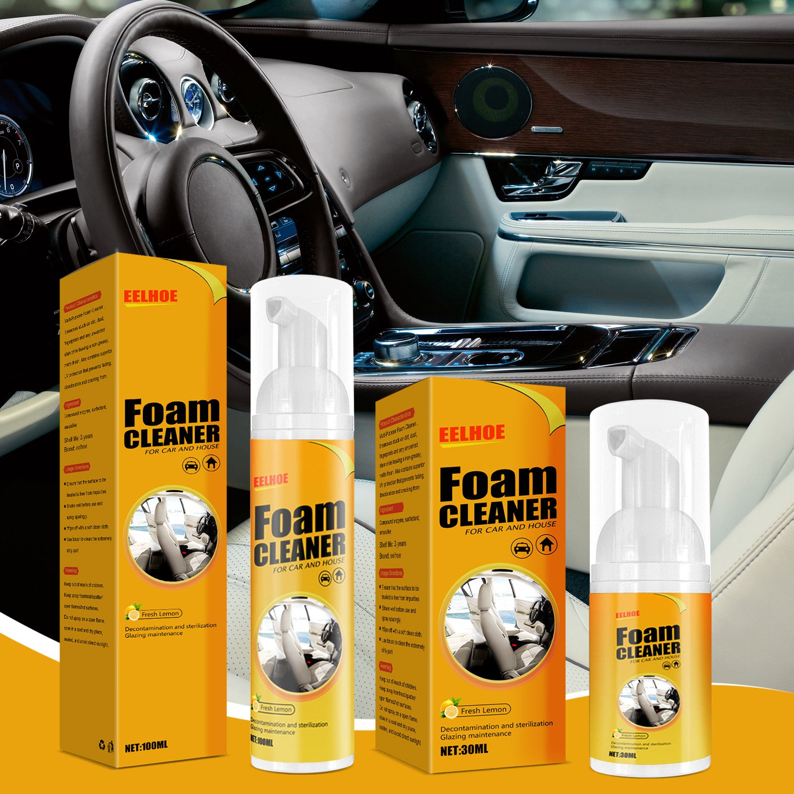 Multifunctional Car Interior Foam Cleaner – Leather Seat & Upholstery Decontaminator - BsBuy