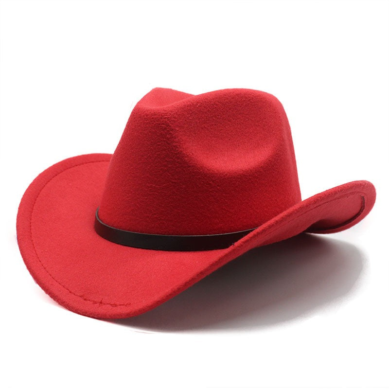 Western Wide-Brim Jazz Hat — Felt & Satin Unisex Cowboy Hat | 8 Colours | One Size