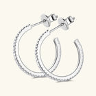 Moissanite C-Hoop Earrings — S925 Sterling Silver | D Colour VVS1 | Architectural Elegance - BsBuy