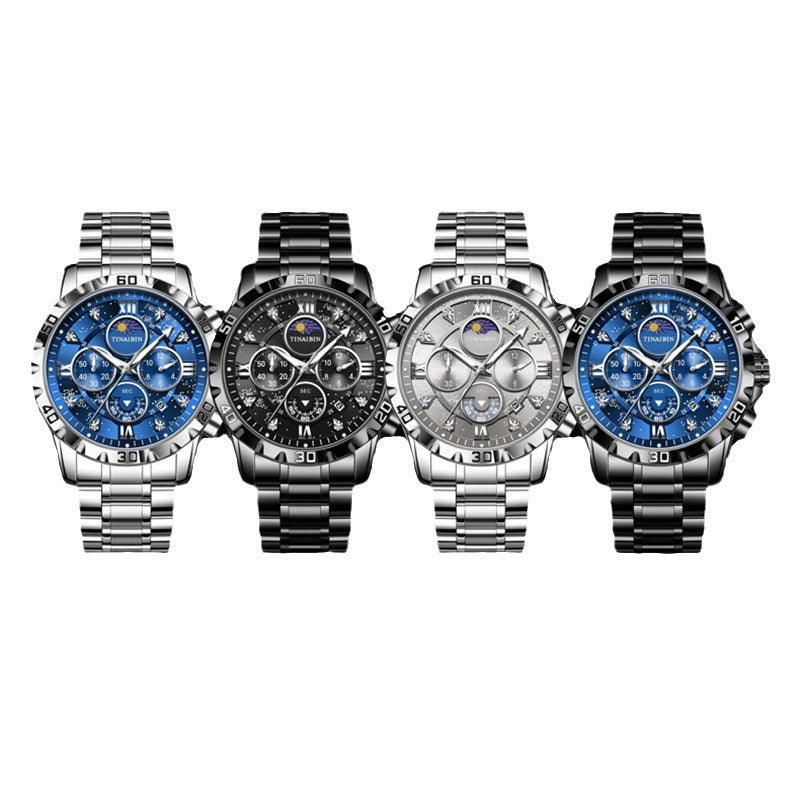 Swiss Brand Men's Automatic Quartz Watch Waterproof Luminous Calendar