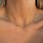 Natural Pearl Necklace Stainless Steel Layered Chain Heart Clasp Shell Pendant