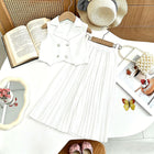 New Arrival Girls' Suit Set - Sleeveless Blouse + Wide Leg Pleated Pants Children's Outfit - BsBuy