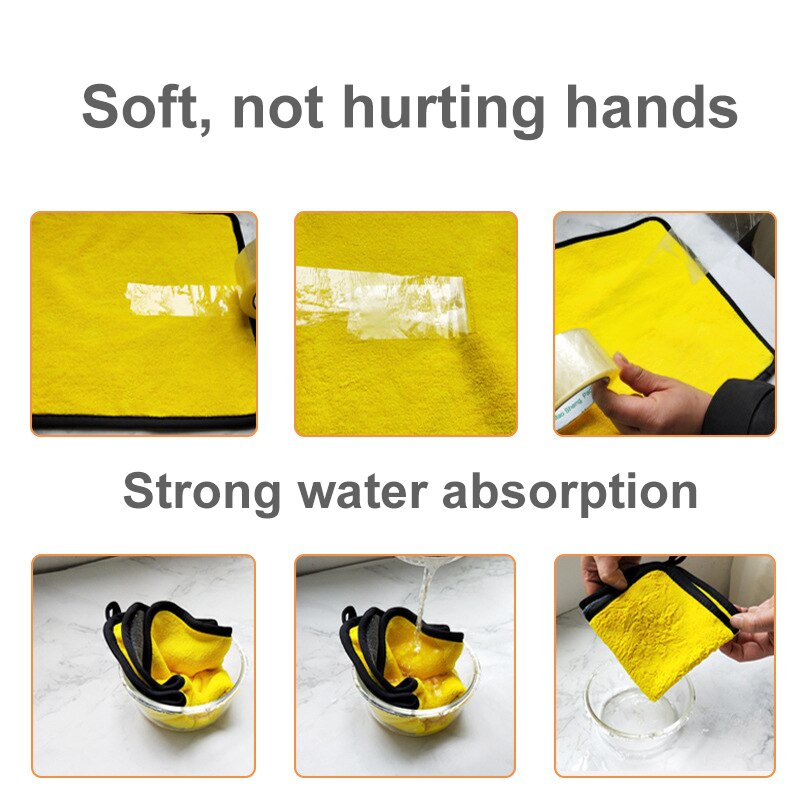 3/5/10 pcs Extra Soft Car Wash Microfiber Towel Car Cleaning Drying Cloth Car Care Cloth Detailing Car WashTowel Never Scrat - BsBuy