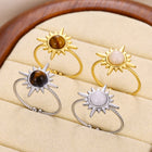 Bohemian Sun Star Adjustable Stainless Steel Ring - BsBuy