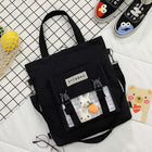 New Canvas Transparent Bag Student Canvas Bag Female Messenger Printed Canvas Bag Shoulder Bag Messenger Bag - BsBuy