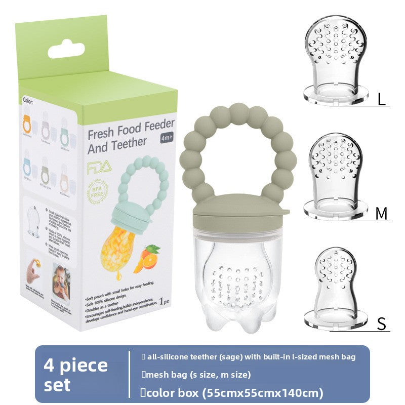 Baby Silicone Fruit Feeder & Teething Pacifier — Safe Food-Grade Soother for 0–3 Years - BsBuy