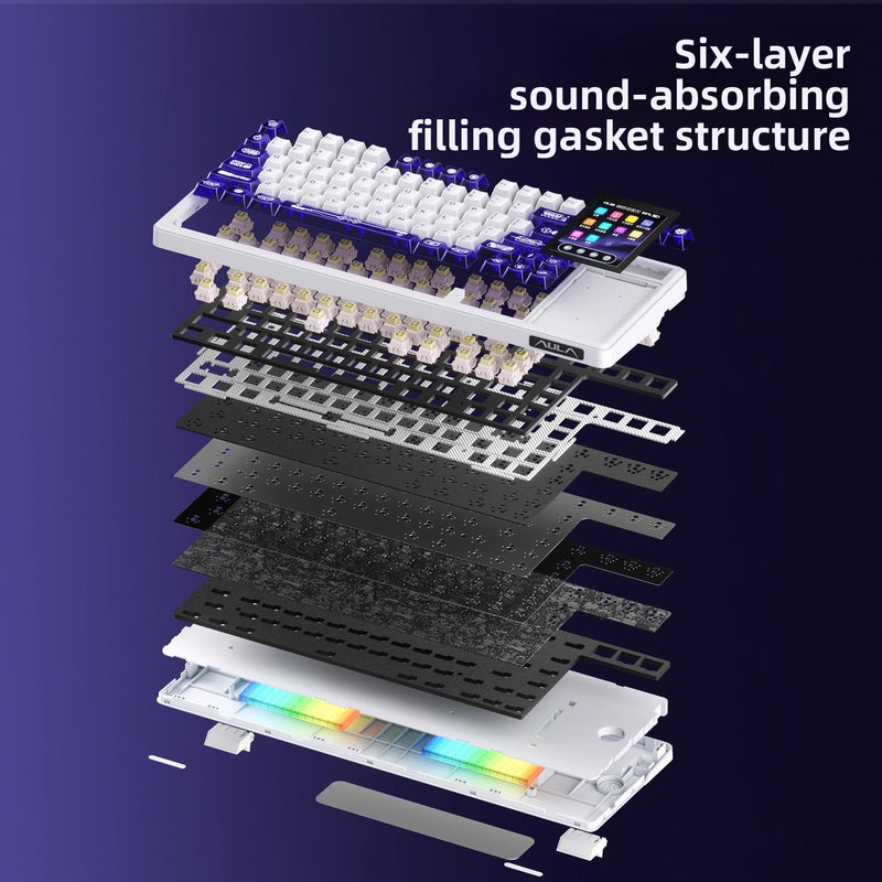L99 Screen Display Mechanical Keyboard — RGB, Wireless, 8000mAh - BsBuy