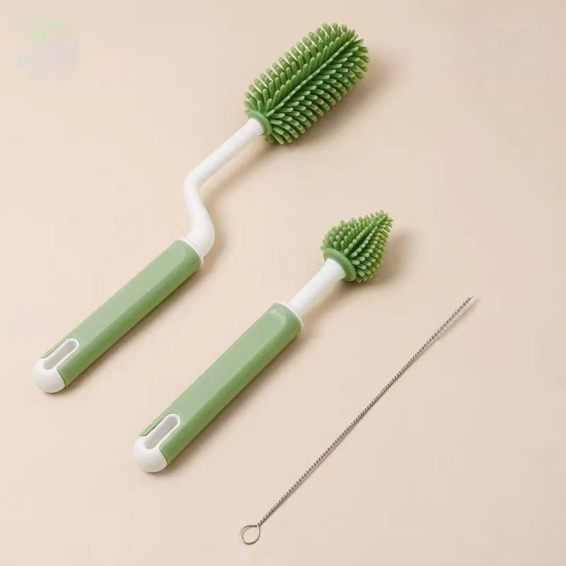 Silicone Baby Bottle Brush Set — Eco-Friendly 360° Cleaning Brushes for Bottles & Nipples - BsBuy