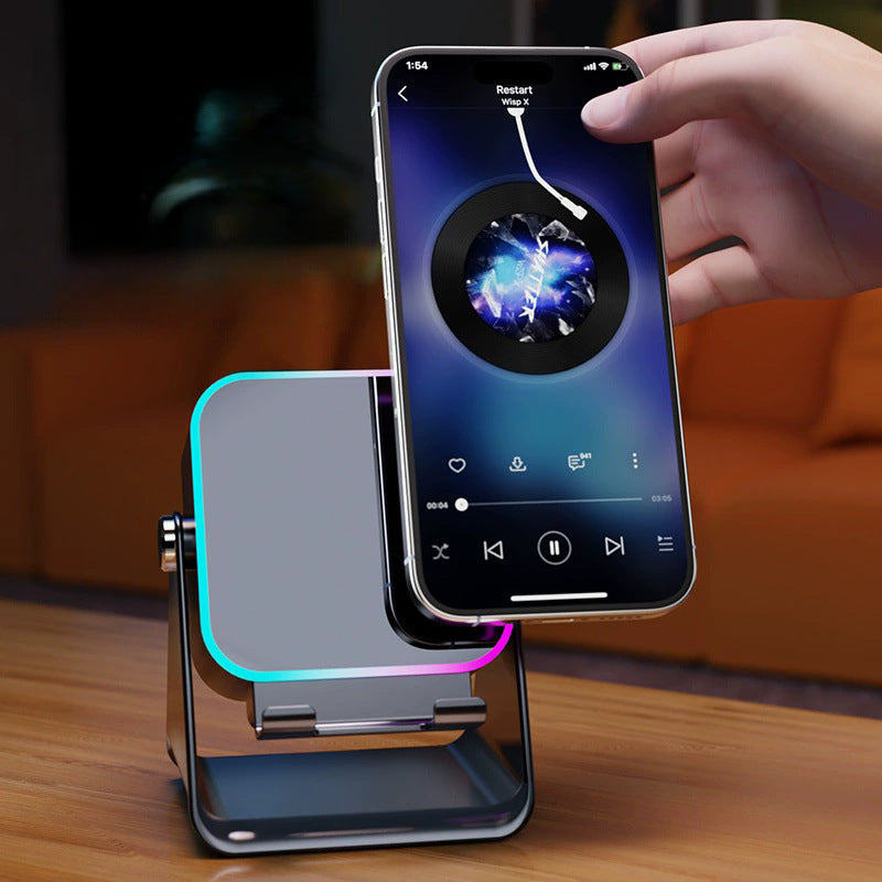 Rotatable Bluetooth Speaker Stand with Built-in Battery - BsBuy