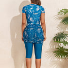 Leaf print zipper three piece swimsuit set - BsBuy