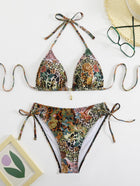 Double tie bikini split swimsuit - BsBuy
