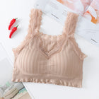 Women's Lace Sports Bra — Cotton Yoga & Fitness Crop Top | One Size - BsBuy