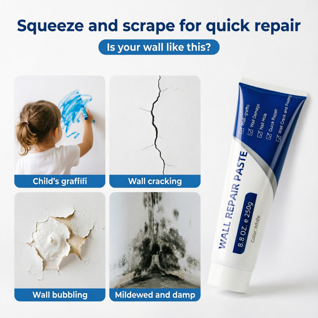 Quick Wall Repair Paste – White Wall Filler with Nozzle Applicator (250g) - BsBuy