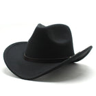 Western Wide-Brim Jazz Hat — Felt & Satin Unisex Cowboy Hat | 8 Colours | One Size