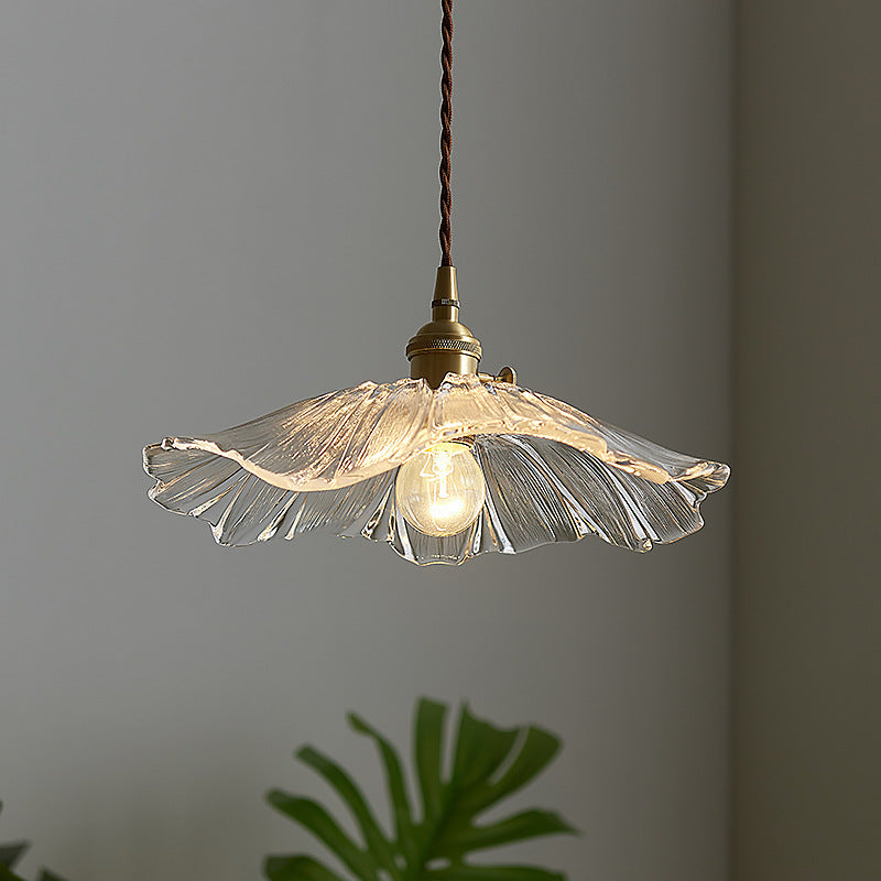 Copper & Glass Lotus Leaf Pendant Light – Nordic Luxury Chandelier - BsBuy