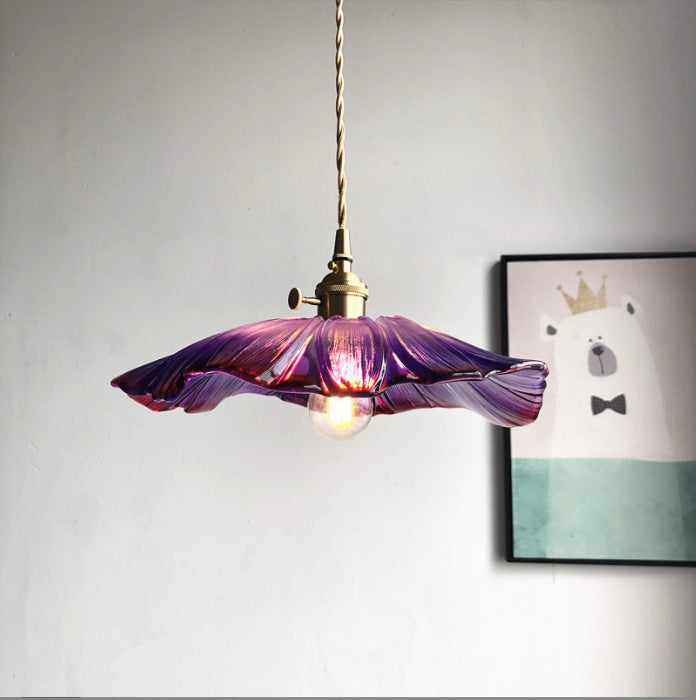 Copper & Glass Lotus Leaf Pendant Light – Nordic Luxury Chandelier - BsBuy