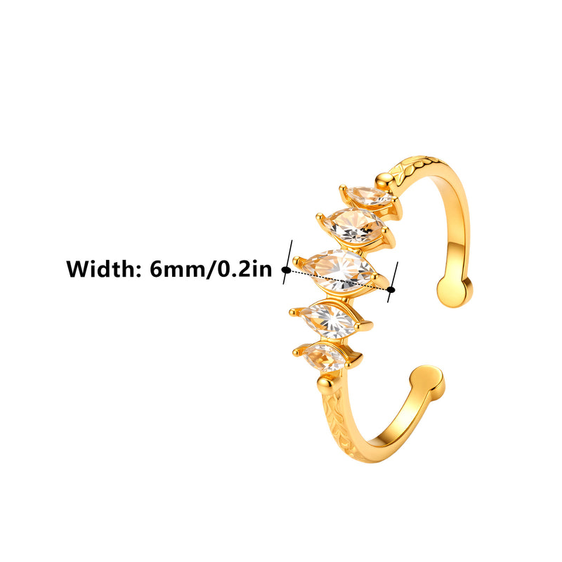 Adjustable Hammered Pattern Ring with Diamond Accents
