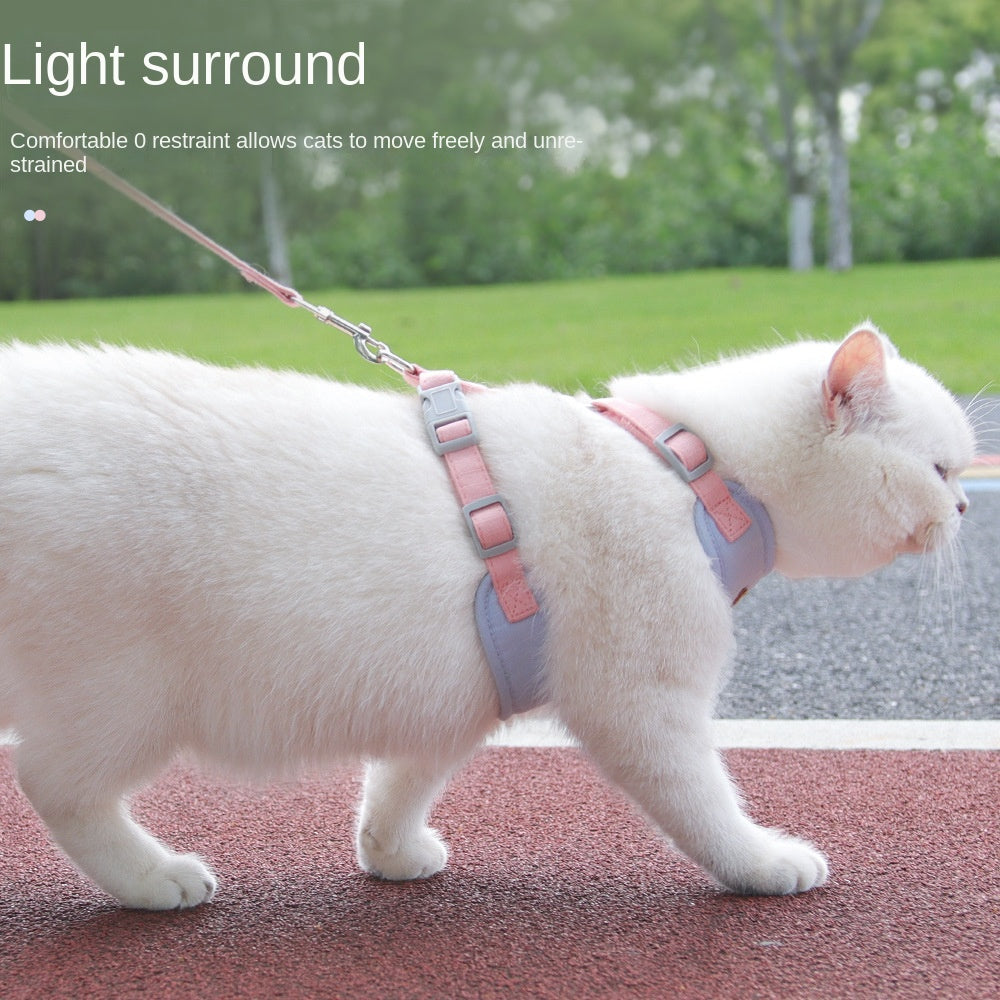 Cat traction rope to prevent breaking free cat chest harness for outdoor walking cat rope - BsBuy