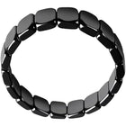 Black Onyx & Hematite Beaded Bracelet — Cubed Stone Braided Adjustable Jewellery for Men & Women