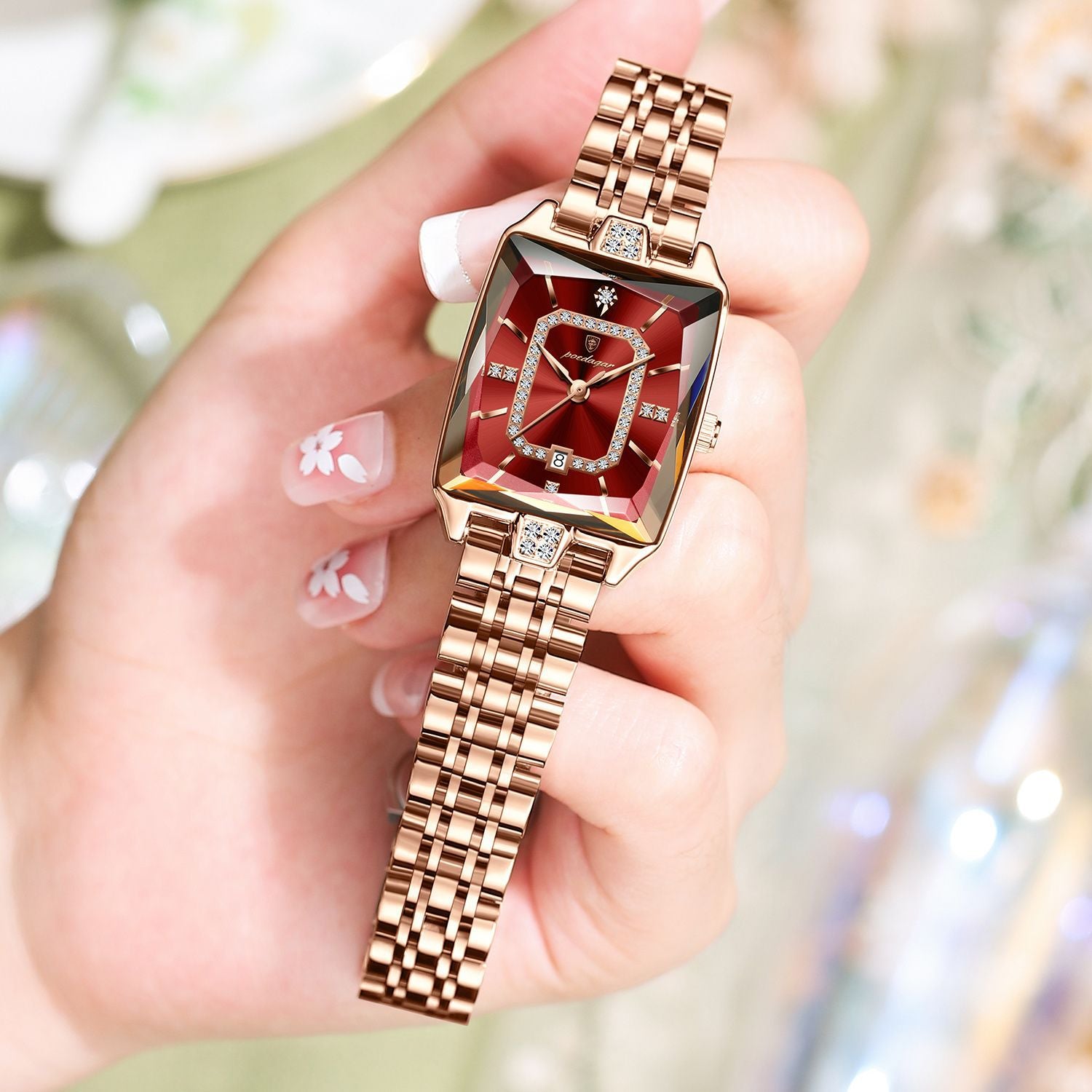 Swiss Brand Square Women's Watch Waterproof Mechanical