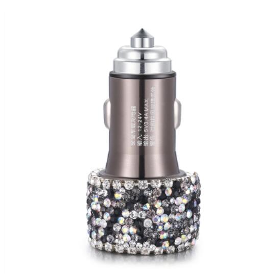 USB Car Charger For Mobile Phone Tablet GPS Fast Charger Car-Charger Dual USB Car Phone Charger Data Line Wire in Car Ornaments - BsBuy