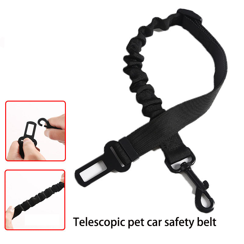 Pet Car Seat Belt – Elastic Retractable Safety Harness for Dogs & Cats - BsBuy