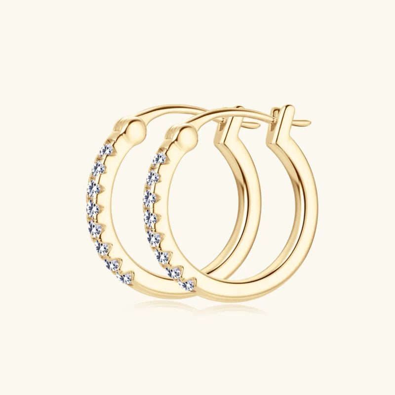 0.4 Carat Moissanite Huggie Earrings — S925 Sterling Silver | D Colour VVS1 | Gold & Silver - BsBuy