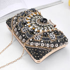 Cross-Mirror New Bead Embroidered Evening Bag, Hand-Beaded Women's Hand-Held Wedding Bag, Diamond-Encrusted Banquet Rhinestone Evening Bag - BsBuy