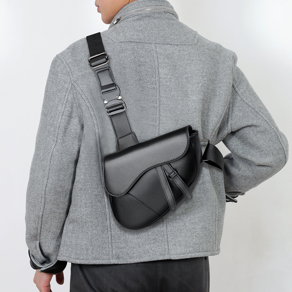 Shoulder bag saddle bag zipper diagonal cross bag men's bag - BsBuy