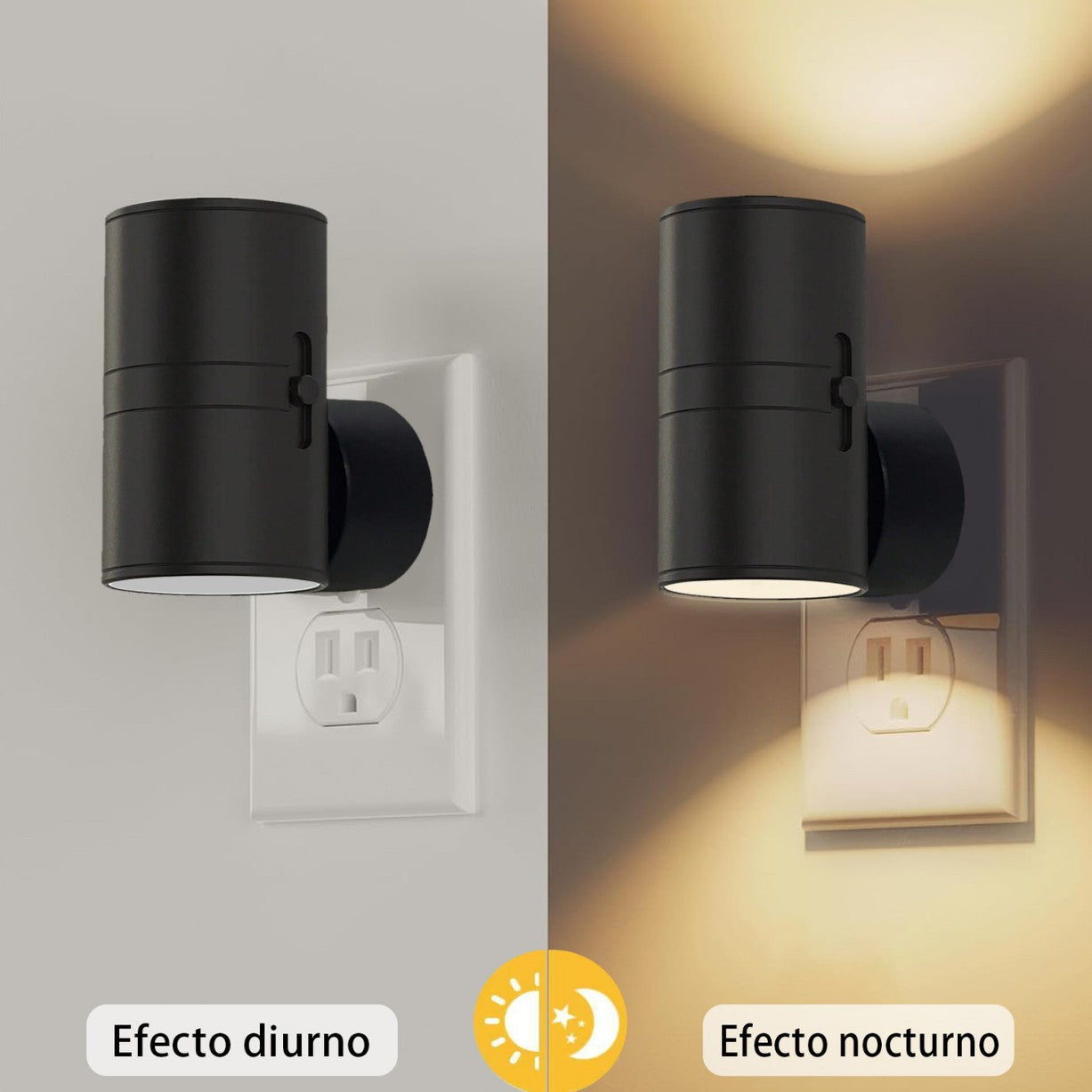 Cylinder LED Night Light – 0–100% Dimmable, Dusk-to-Dawn Sensor | Plug-In - BsBuy
