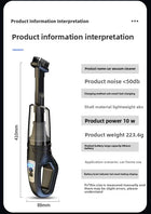 Handheld Cordless Car Vacuum Cleaner – 3500Pa Brushless Motor, LED Light & Inflator | Rechargeable - BsBuy