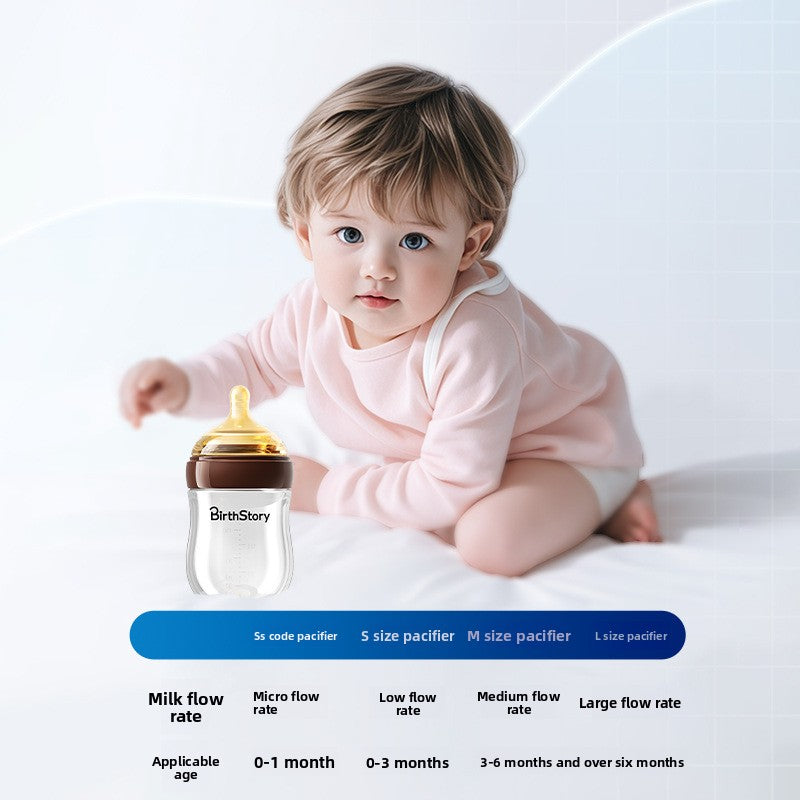 Anti-Colic Glass Baby Bottle — Wide Mouth Borosilicate Bottle with Bottom Air-Return System - BsBuy