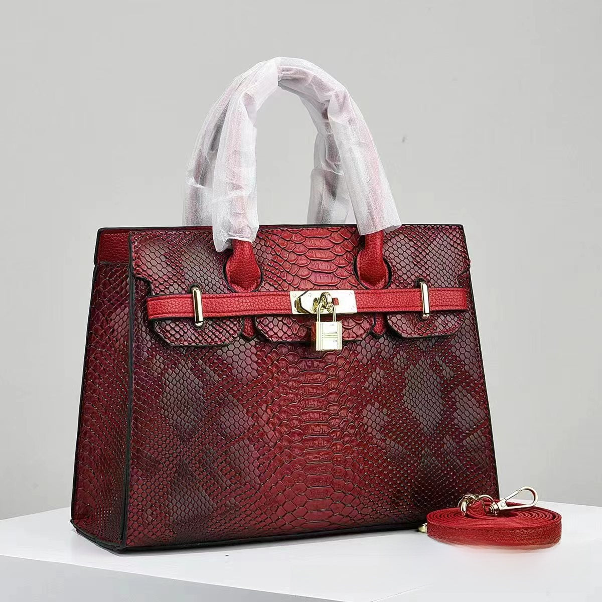 Women Leather Small Square Handbag - BsBuy