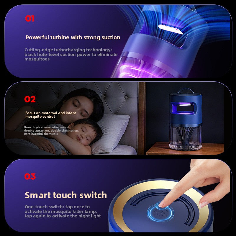 USB Mosquito Trap Lamp – Silent Suction Insect Killer for Home & Bedroom - BsBuy