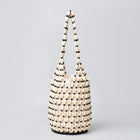 Women's Woven Bucket Bag – Hollow Wooden Bead Shoulder Bag - BsBuy