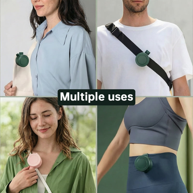 Outdoor Clip-On Fan for Camping & Fishing – Portable Bladeless Neck Fan, USB Rechargeable Belt Fan for Hiking & Travel - BsBuy