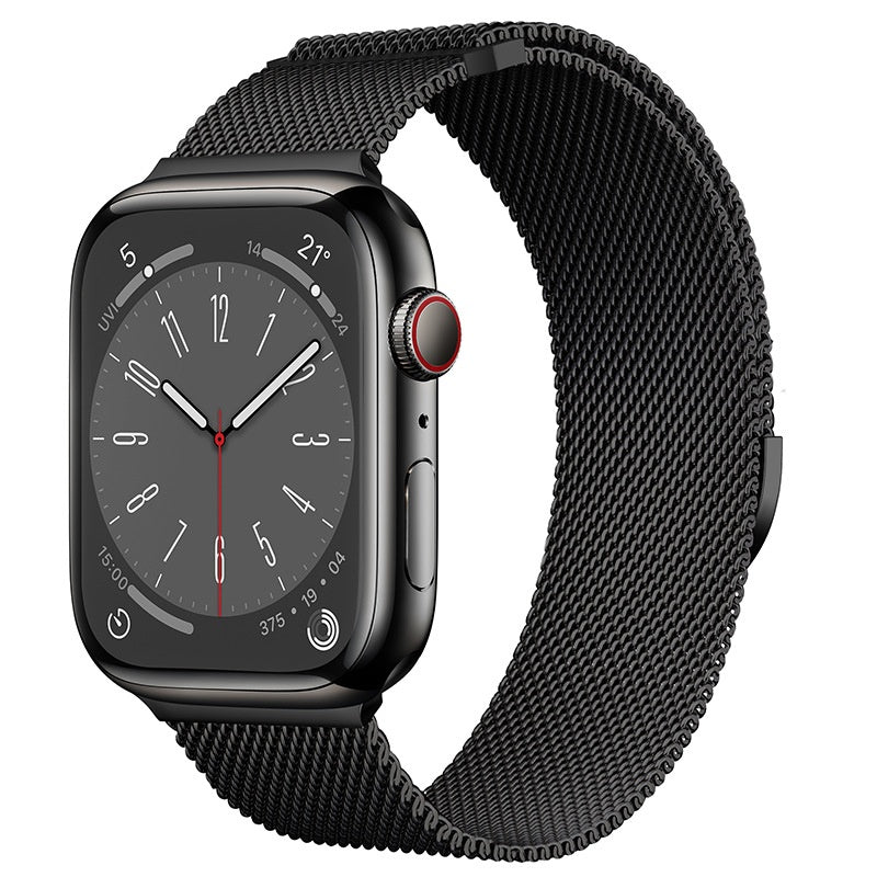 Compatible with Apple Watch, Two-Section Half-Circle Magnetic Milanese Steel Band for iWatch 11, Apple Watch Strap - BsBuy