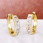 Chic Copper Zircon Stud Earrings for Women — Geometric Oval Sparkle | Gold, Silver, Pink & Multicolour - BsBuy