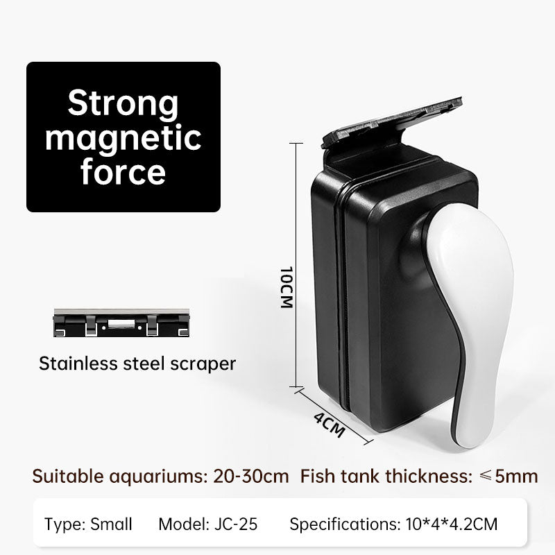 Strong Magnetic Aquarium Cleaner, Floating Algae Scraper Brush with Non-Slip Handle for Small, Medium & Large Fish Tanks - BsBuy