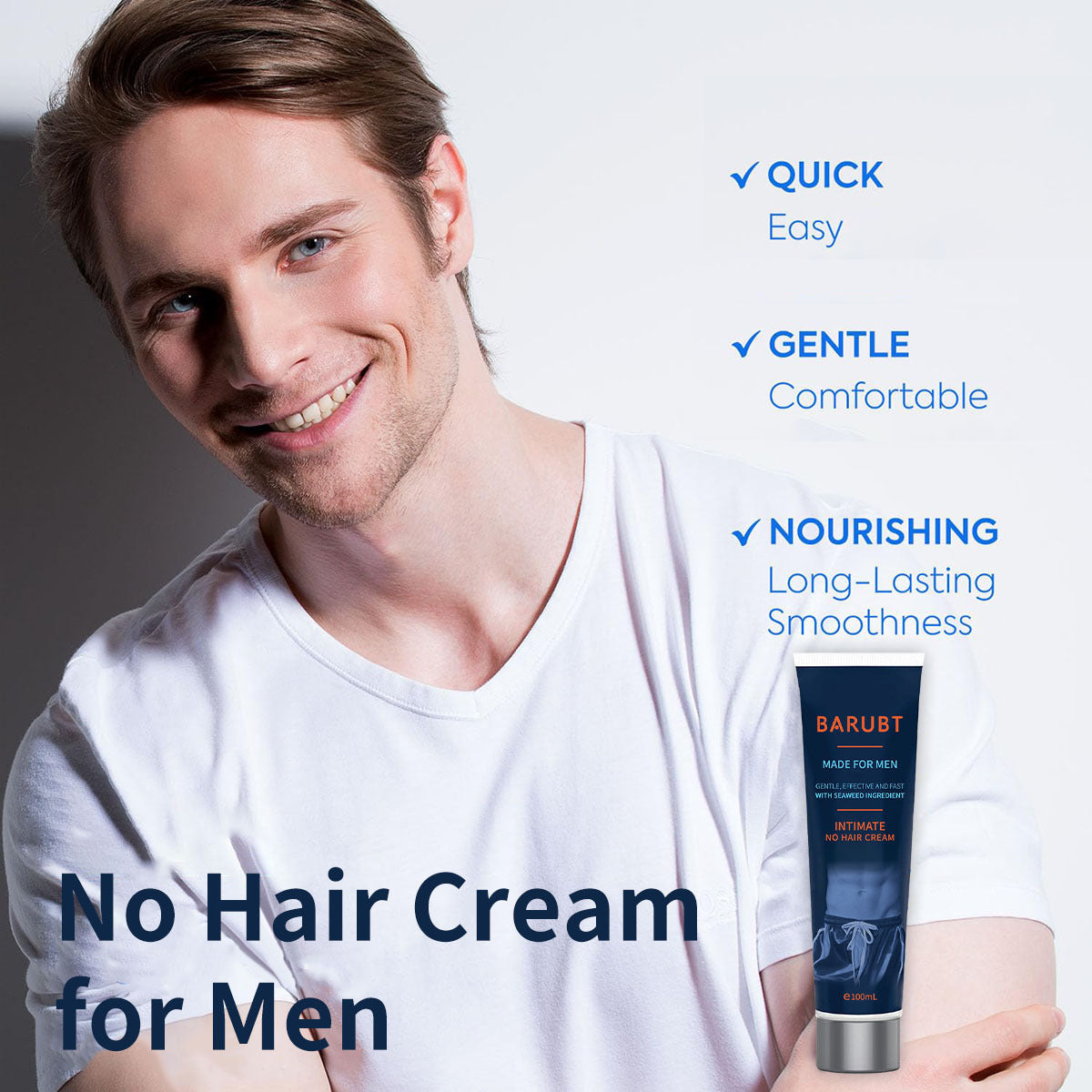 Men’s Depilatory Gel – Gentle Body Hair Removal Cream - BsBuy