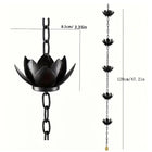Metal Lotus Rain Chain for Gutters, 8.5ft Decorative Downspout Extension, Garden Outdoor Water Feature, Rust Resistant - BsBuy