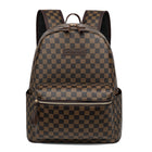 Checkerboard Fashion Backpack – Laptop Bag for School, Travel & Daily Use - BsBuy