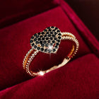 Heart-Shaped Zircon Ring | Gold, Silver & Gunmetal | 12 Colours | Sizes 6–9 - BsBuy