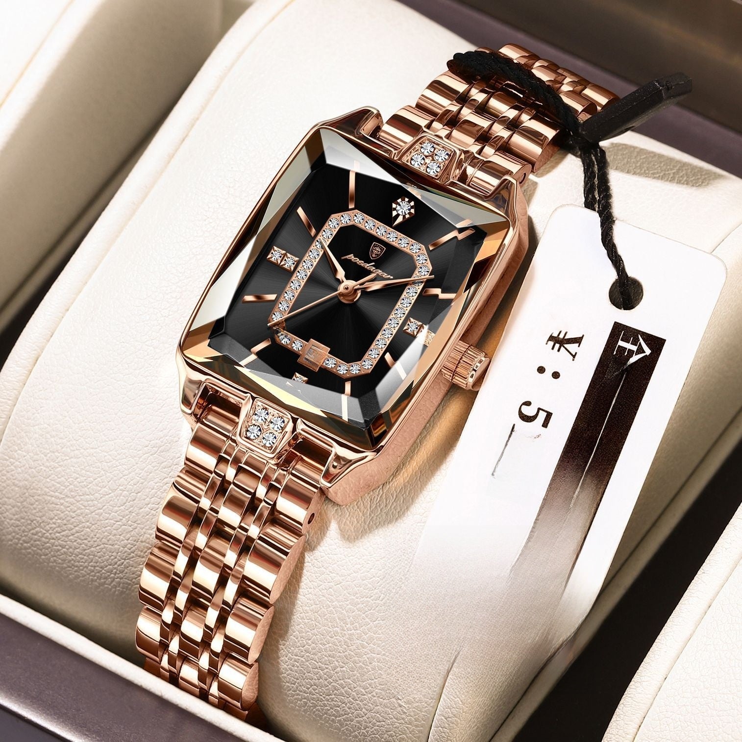 Swiss Brand Square Women's Watch Waterproof Mechanical
