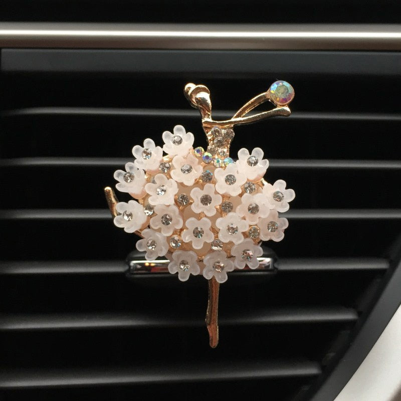 Car Aroma Diffuser Fragrance For Car Flavoring Air Fresheners Auto Perfume Car Smell Vent Clip Ballet Bling Car Accessory Girls - BsBuy
