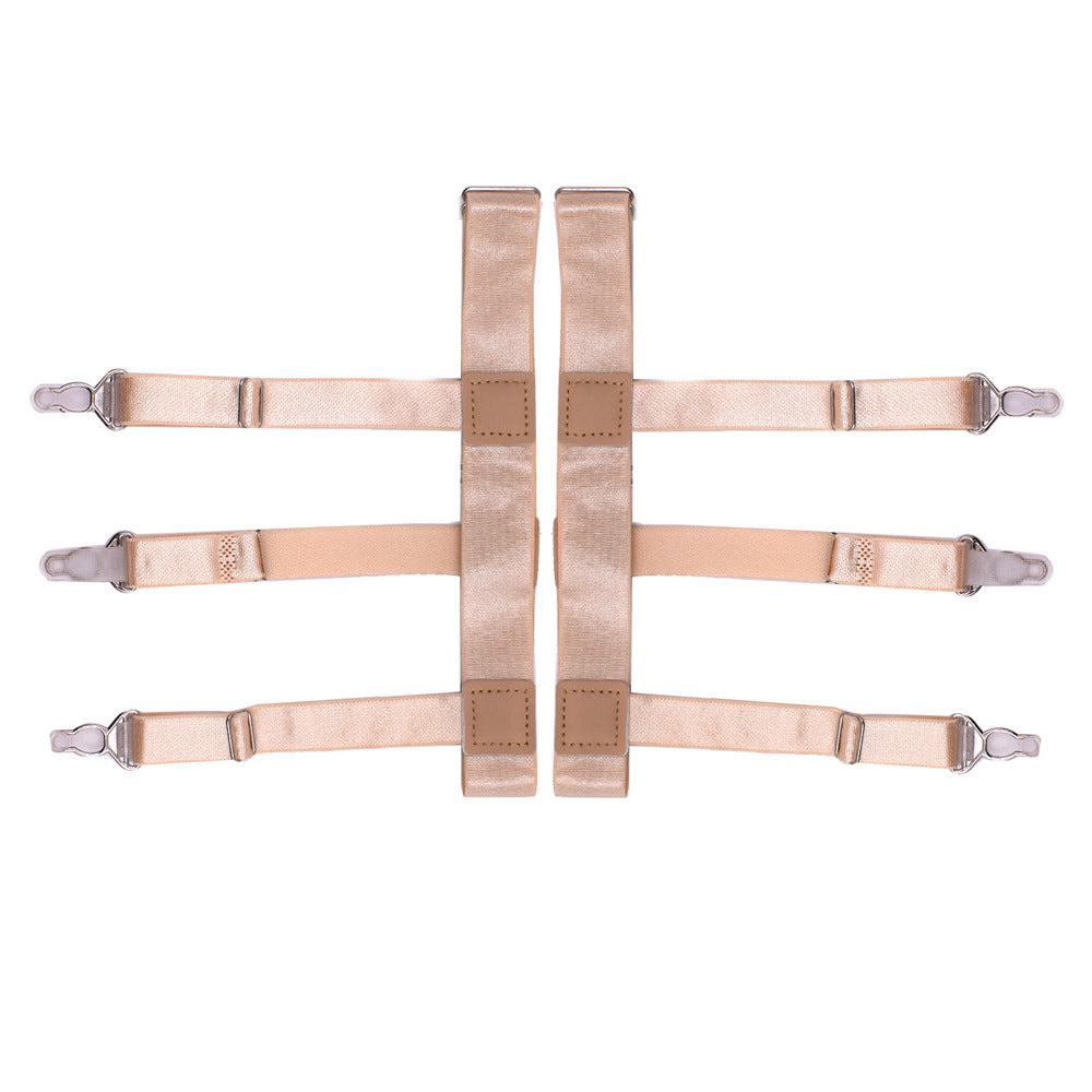 Adjustable Shirt Garter & Anti-Slip Clips | Men & Women | 6-Clip Set - BsBuy