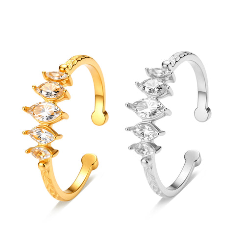 Adjustable Hammered Pattern Ring
