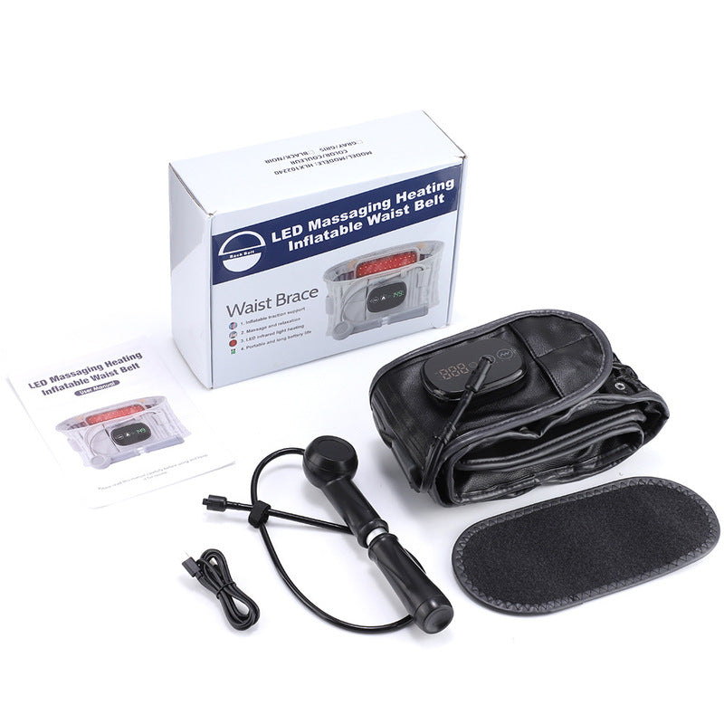 Electric Heating & Massage Waist Belt, Inflatable Airbag Lumbar Support for Back Pain and Posture Correction - BsBuy