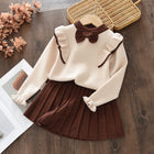 Charming Knitted Sweater and Pleated Skirt Set for GirlsSpring and Autumn Fashion Two-Piece Princess Dress Outfit - BsBuy